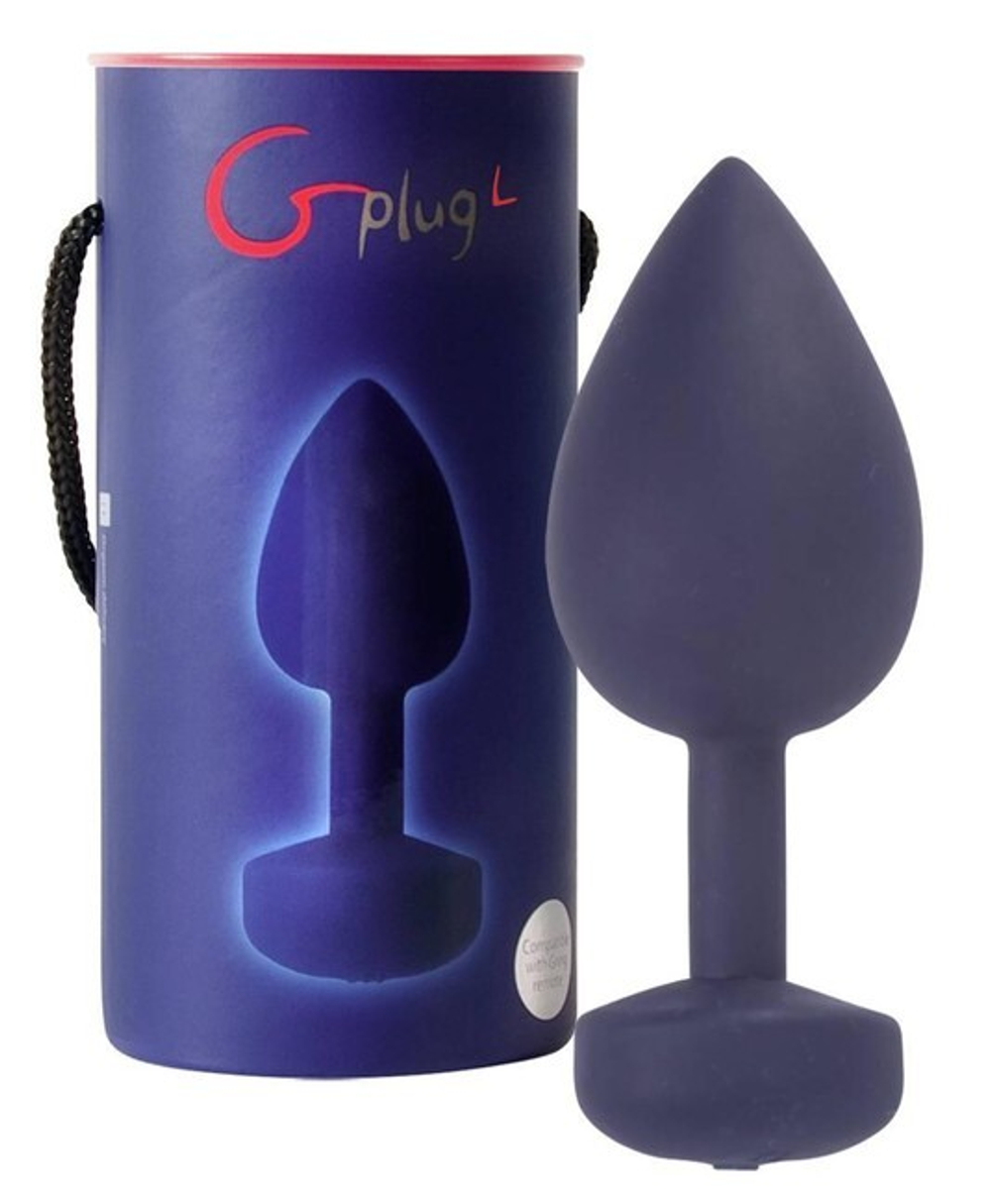 Анальная пробка с вибрацией на подзарядке G Plug L (6 режимов) (Цвет: темно-синий)