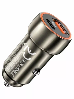 Автомобильное зарядное устройство USB/Type-C Hoco Z46A (20W, QC3.0, PD, 1Type-C, 1USB) Черный