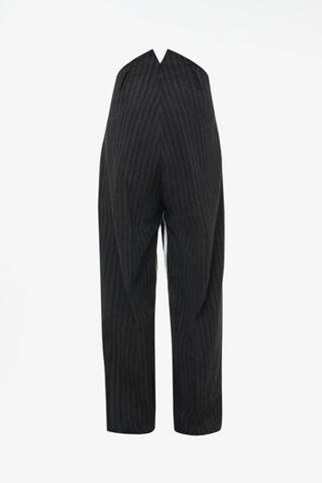 ZARA X JOHN GALLIANO БРЮКИ В ПОЛОСКУ В КОНТРАСТНУЮ ПОЛОСКУ ИЗ 100% ШЕРСТИ — LIMITED EDITION, ЧЕРНЫЙ