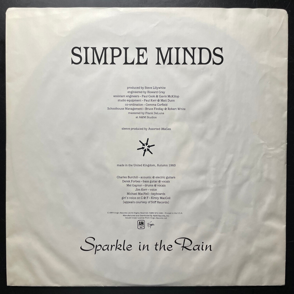 Simple Minds ‎– Sparkle In The Rain (США 1984г.)