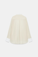РУБАШКА С КОНТРАСТНОЙ МАНИШКОЙ ZW COLLECTION — ZARA