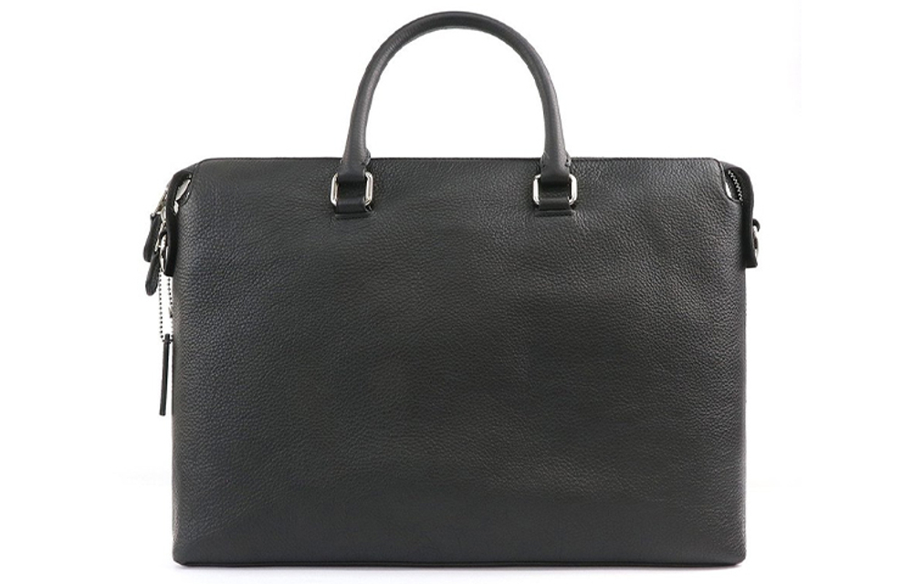 COACH Beckett Leather Laptop Bag, Briefcase, One Shoulder Handbag Large Men"s Black
