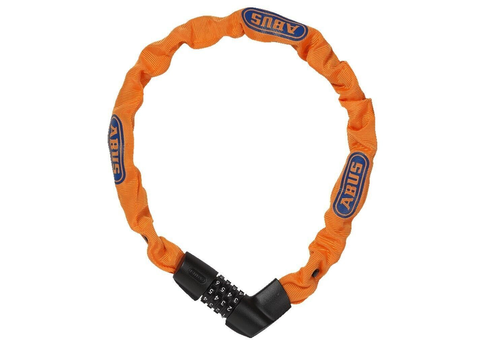 Замок 05-0071264 вело цепь на коде 4х разр 1385/75см Neon orange Tresor 6 мм класс защиты 6/15 оранжевый ABUS