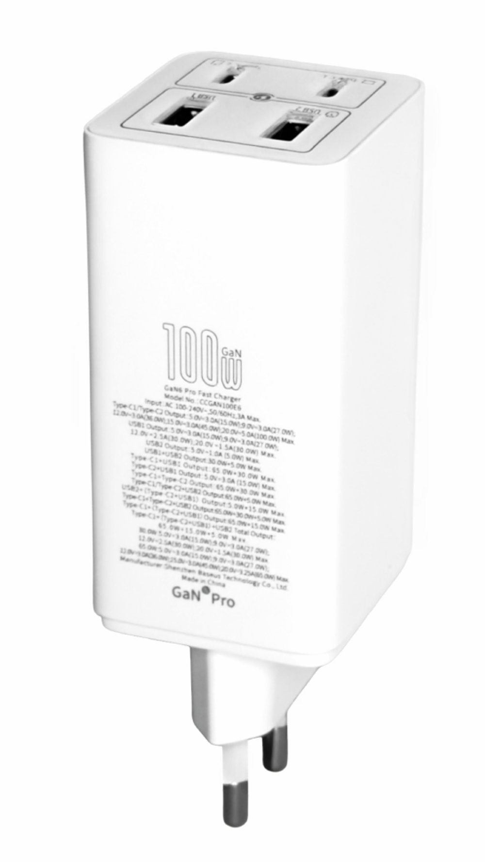 Сетевое зар. устр. Baseus GaN6Pro Fast Charger 2USB/2C 100W P10162705212-00 белое