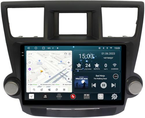Магнитола для Toyota Highlander 2 2007-2013 XU40 (крутилки декоративные) - RedPower 035 Android 10, Быстрая, QLED+2K, CarPlay, SIM-слот