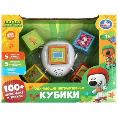 Обучающие кубики "Ми-ми-мишки" 100 песен, фраз, звуков, в коробка HT777-R2 (Умка)