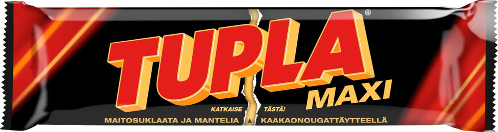 Tupla Шоколадные батончики Maxi и Double Layer, 3 вкуса (банан, лакрица, нуга-какао), 146 г (из Финляндии)