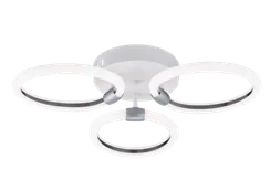 Люстра потолочная светодиодная Rilon 2538/3 WHITE+GRAY, 60 Вт, серая и белая