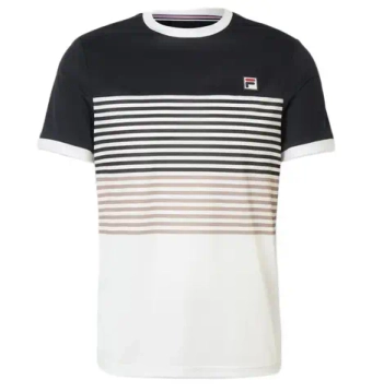 Мужская теннисная футболка Fila BB1 - ecru/black/taupe gray