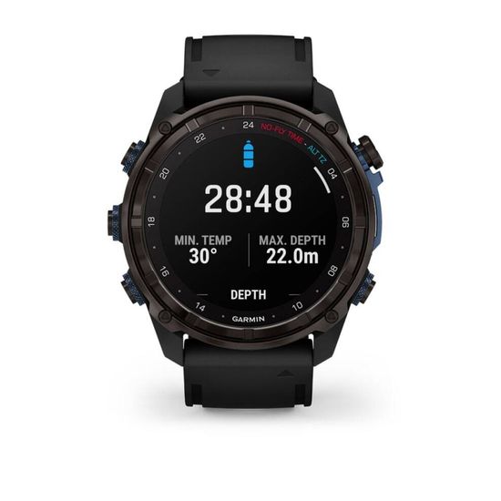 Умные часы Garmin DESCENT MK3I – 51 мм, титановый угольно-серый, DLC, черный силиконовый ремешок