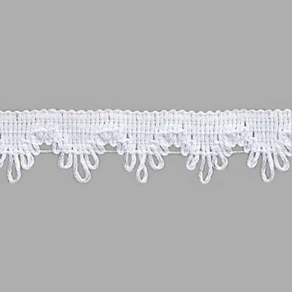 Кружево хлопковое/Тесьма вязаная, рис. 6203, ш. 1,7 см, пр-во Беларусь, белый
