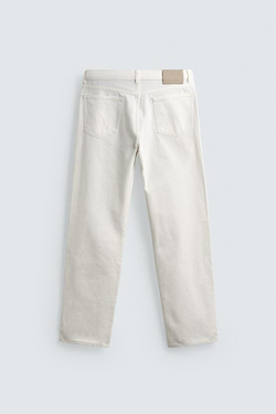 ZARA ДЖИНСЫ STRAIGHT FIT, БЕЛЫЙ
