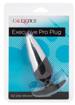 Серебристо-черная анальная пробка Executive Pro Plug - 12,75 см. (Цвет: серебристый с черным)
