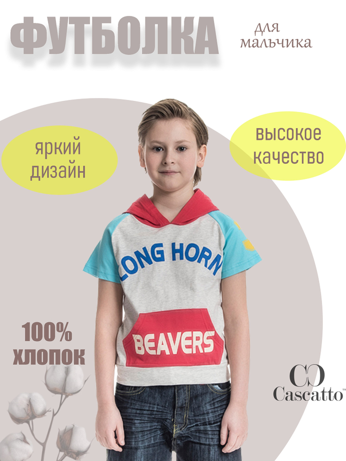 Футболка для мальчика с капюшоном