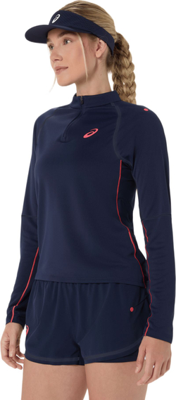 Женская футболка (длинный рукав) Asics Match 1/2 Zip Long Sleeve - midnight