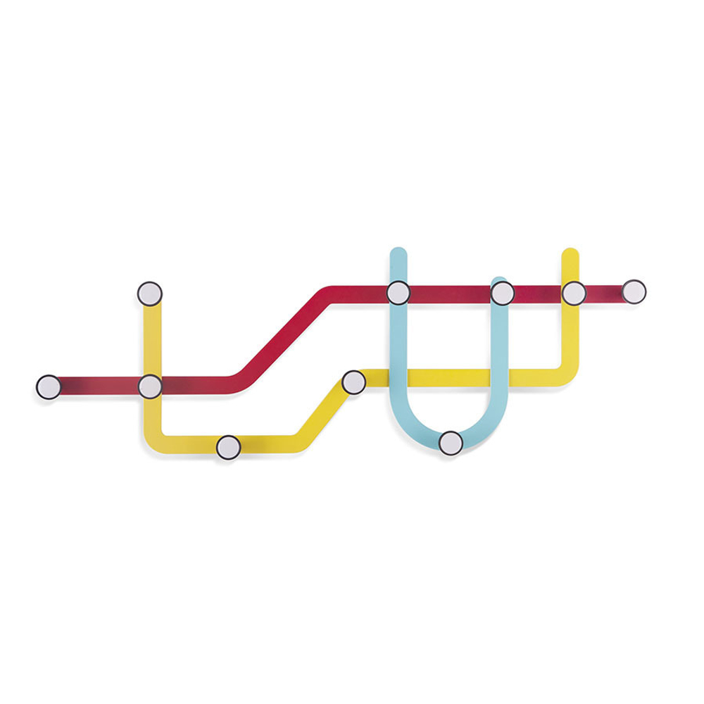 Настенная вешалка Subway разноцветная
