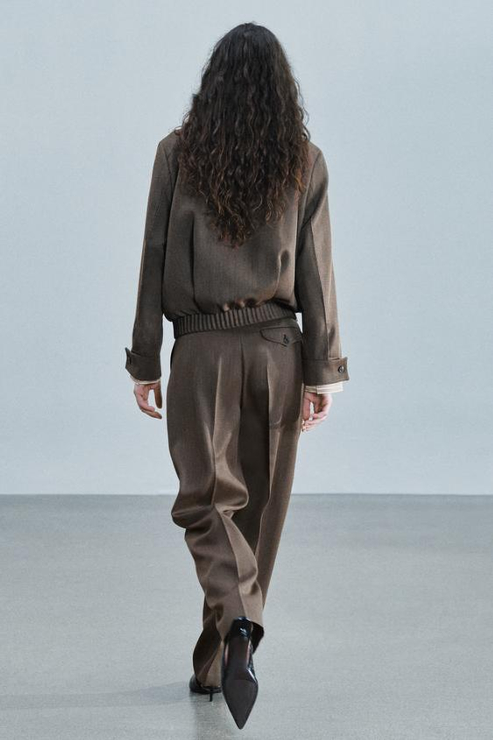 ZARA КУРТКА ИЗ СМЕСОВОЙ ШЕРСТИ — ZW COLLECTION, КОРИЧНЕВЫЙ МЕЛАНЖ