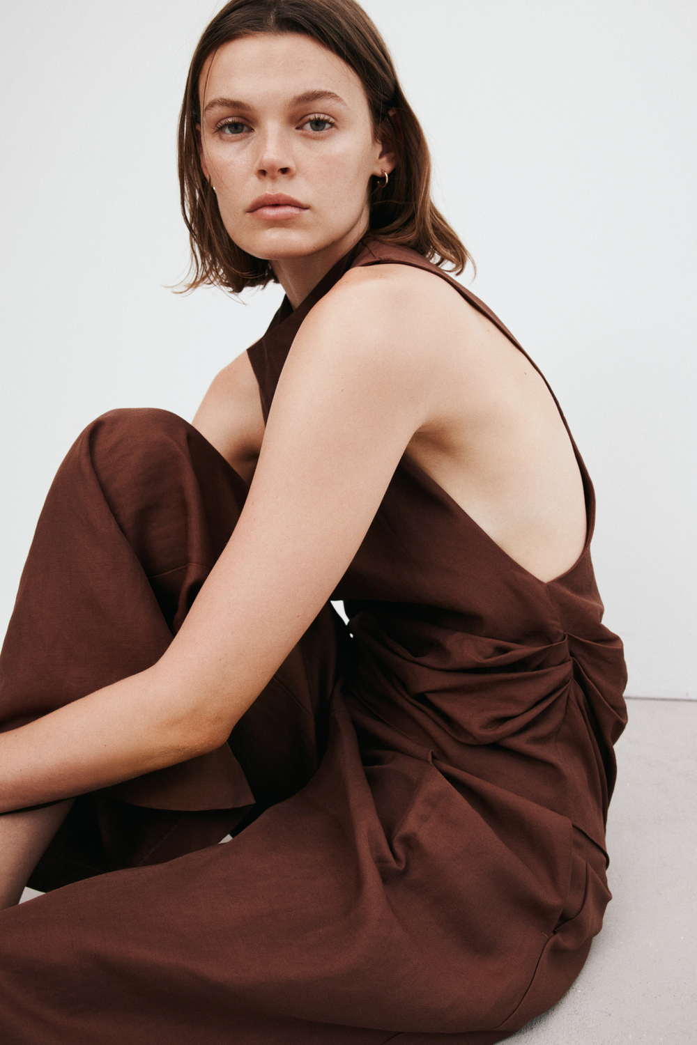 Асимметричный топ из смеси со льном - H&M