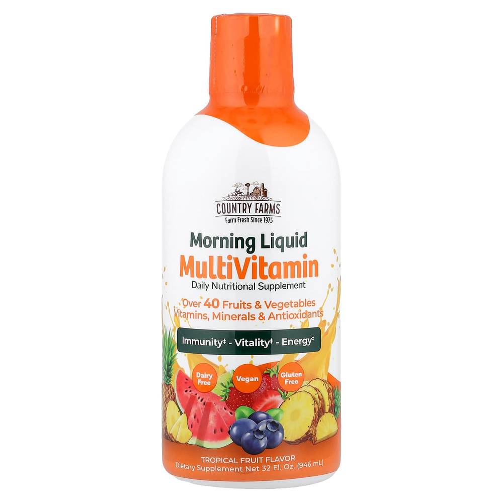 Country Farms, Morning Liquid Multivitamin, тропические фрукты, 946 мл (32 жидк. унц.)