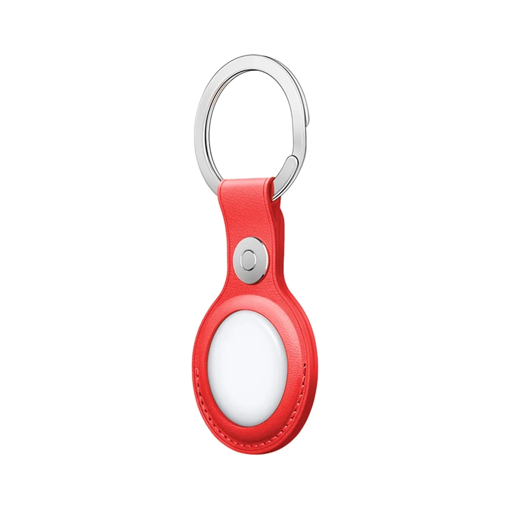 Кожаный брелок с заводным кольцом Apple Leather Key Ring для AirTag, Red (Красный)