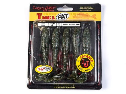 Виброхвост Lucky John TIOGA FAT 3.9in (100 мм), цвет F08,  5 шт/уп