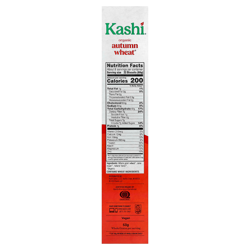 Kashi, органическая каша из осенней пшеницы, 510 г (18 унций)
