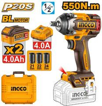 Аккумуляторный гайковерт BL 20В 550Hm 1/2, 2хАКБ 4Ач и ЗУ 4А SUPER INGCO CIWLI2055 INDUSTRIAL