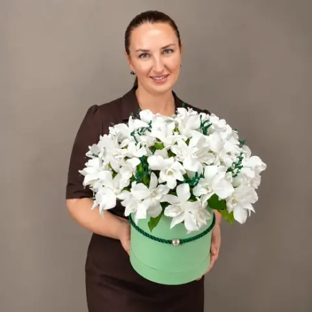 Купить Букет из белых орхидей «Fresca»