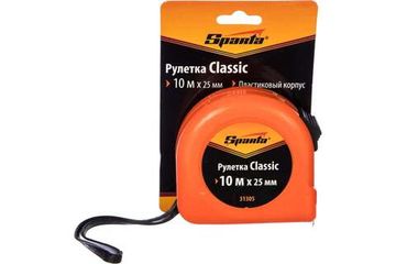 Рулетка SPARTA Classic,10 м х 25 мм, пластиковый корпус 31305