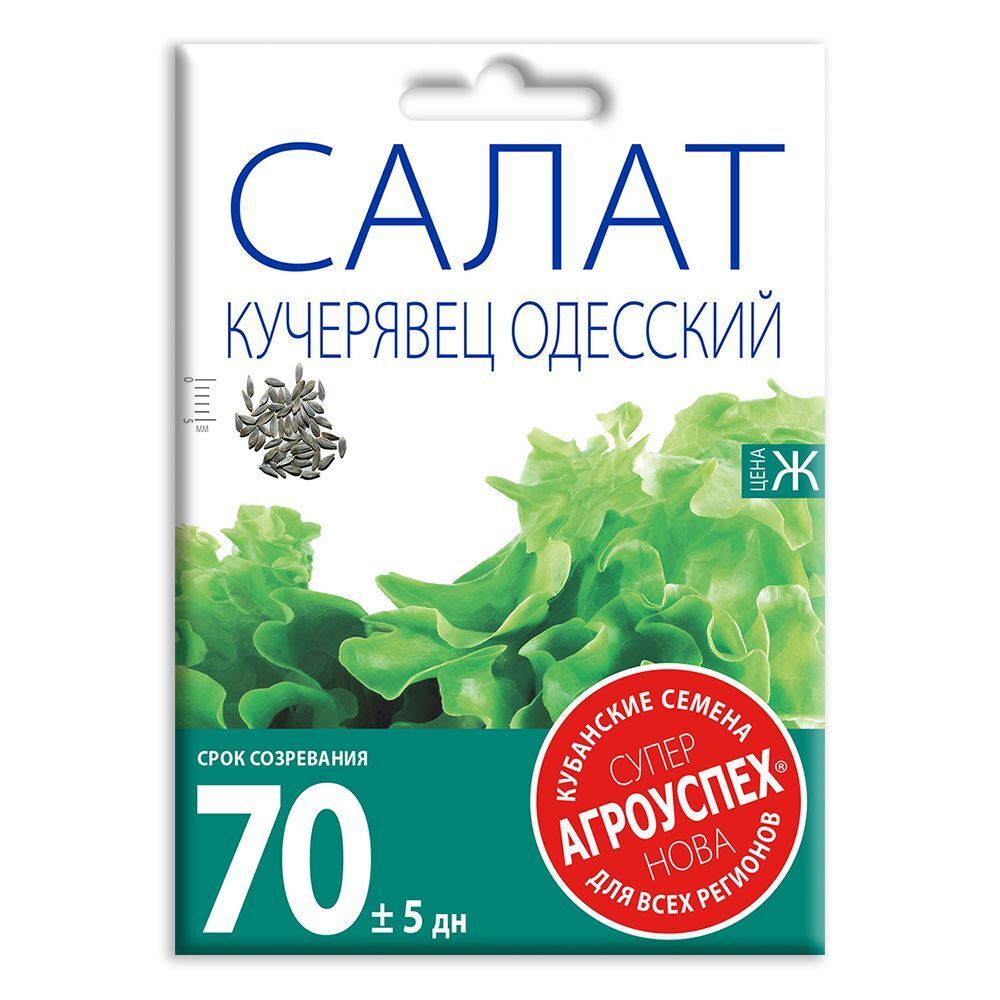 СЕМЕНА САЛАТ ПОЛУКОЧАННЫЙ КУЧЕРЯВЕЦ ОДЕССКИЙ, АГРОУСПЕХ 0,5Г СЕМЕНА САЛАТ ПОЛУКОЧАННЫЙ КУЧЕРЯВЕЦ ОДЕССКИЙ, АГРОУСПЕХ 0,5Г