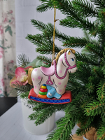 Лошадка с игрушками ёлочная игрушка из фарфора
