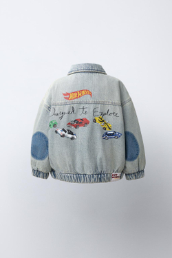 ZARA ДЖИНСОВАЯ КУРТКА HOT WHEELS©, ГОЛУБОЙ