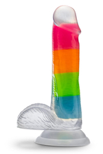 Яркий люминесцентный фаллоимитатор Rainbow Rave - 16,5 см. (Цвет: разноцветный)
