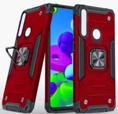 Противоударный чехол для Huawei P30 Lite красный с пластиной для магнитного автодержателя и кольцом подставкой, чехол на Хуавей П30 Лайт Противоударный чехол для Huawei P30 Lite красный с пластиной для магнитного автодержателя и кольцом подставкой, чехол на Хуавей П30 Лайт