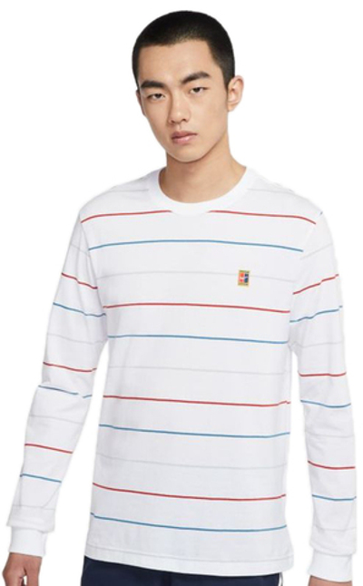 Футболка мужская теннисная теннисная Nike Court Long Sleeve Tennis T-Shirt M - white