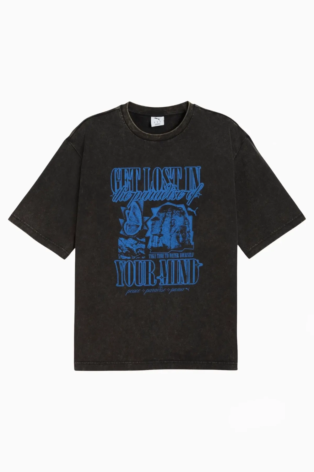 Футболка Puma Graphics Paradise Mindset Washed Boxy Tee - черный
