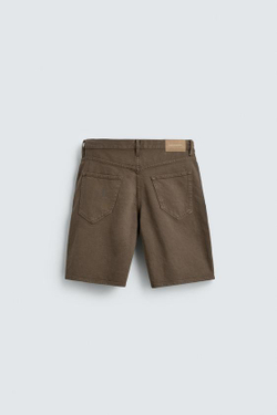 ZARA ДЖИНСОВЫЕ ШОРТЫ REGULAR FIT, КОРИЧНЕВЫЙ