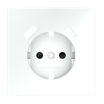 Накладка для розетки с заземлением и защитными шторками, с USB A+C, (белый матовый) Voltum S70 VLS001002