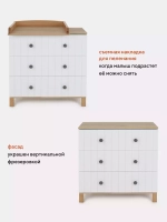 Комод RANT "BAMBOO" 84см 3 ящ. (арт.108) Cloud White