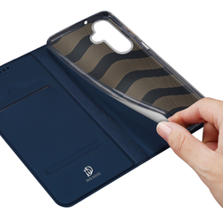 Чехол книжка из PU кожи синего цвета от Dux Ducis для Samsung Galaxy A26 5G, серия Skin Pro Series Case