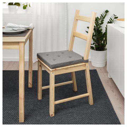 Подушка на стул IKEA JUSTINA (ЮСТИНА), Серый, 35 / 42х40х4 см