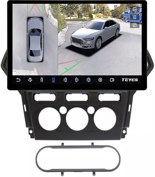 Магнитола для Ford Mondeo 4 2010-2014 - Teyes CC3-2K-360 монитор 13" 2K QLED на Android 10, Быстрая, CarPlay, 4G SIM-слот, 4 камеры в комплекте