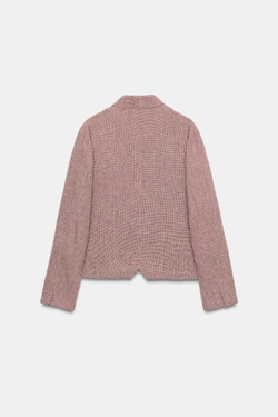 ZARA БЛЕЙЗЕР ИЗ СМЕСОВОГО ЛЬНА — ZW COLLECTION, ГРАНАТОВЫЙ