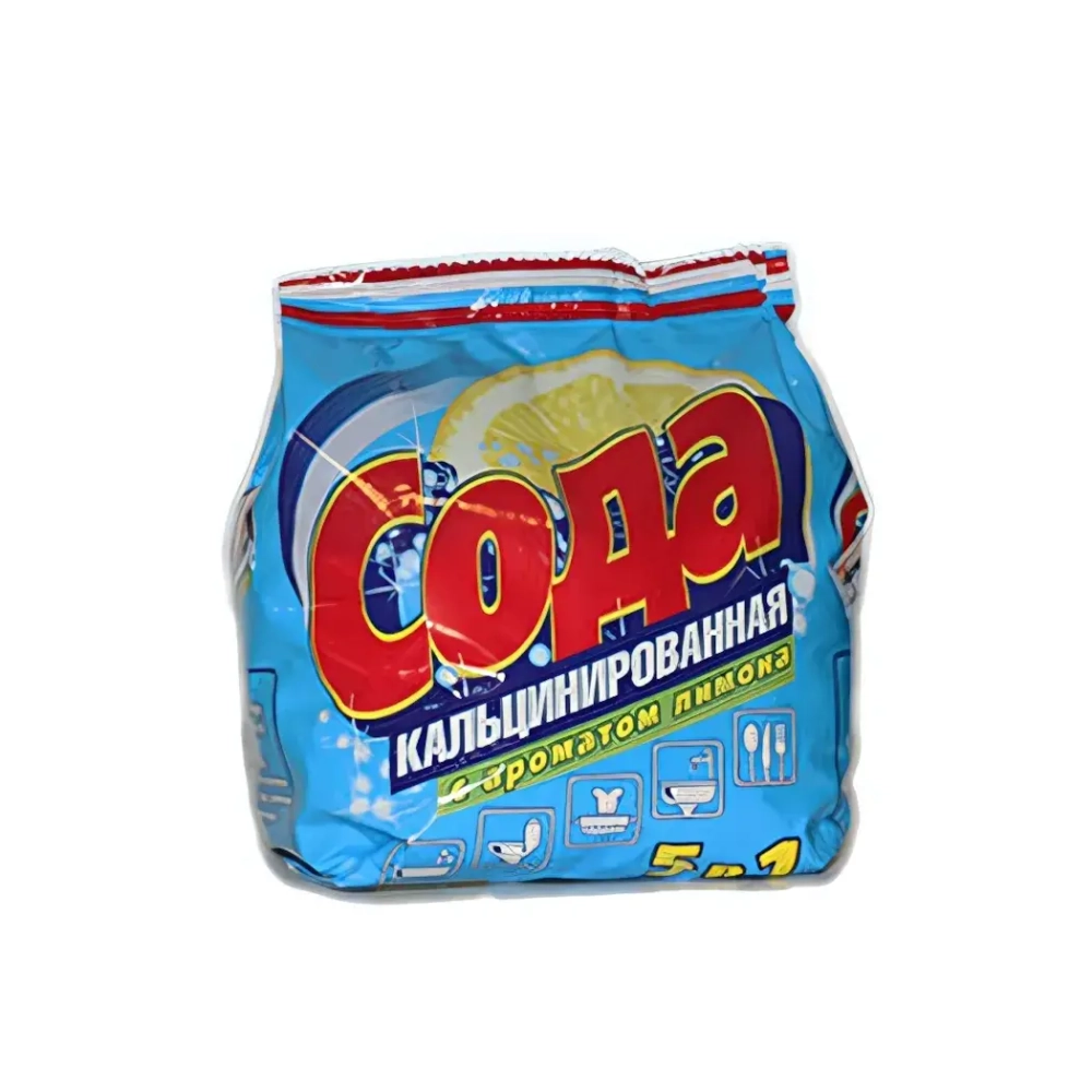 Сода кальцинированная 500гр 5в1 Лимон в пакете Дельта (24)
