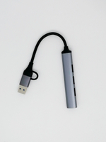 Type-c USB хаб разветвитель переходник hoco HB26 0,2 м