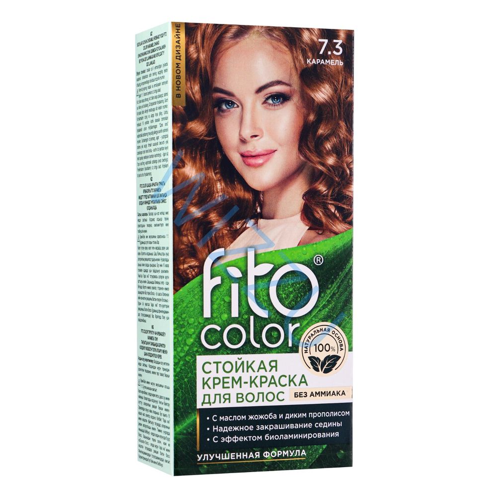 Стойкая крем-краска для волос серии "Fitocolor", тон 7.3 карамель 115мл/20шт