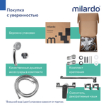 Смеситель для ванны и раковины 35к Milardo POLSB00M10 Поли (Poli) с душ. аксессуарами, пластик, ХРОМ