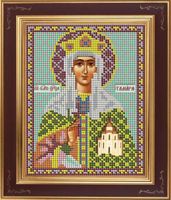 Набор для вышивания бисером Galla Collection, Икона Св. Тамара 12х15 см