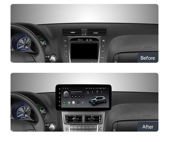 Магнитола для Lexus GS S190 2005-2012 - Kuberg KP-1252 монитор 12.3" в стиле MERCEDES на Android 11, Быстрая, CarPlay, 4G SIM-слот