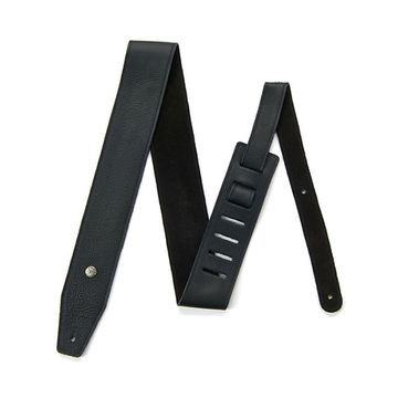 Ремень для гитары, черный, кожаный, ширина 2.5", Dunlop BMF08BK